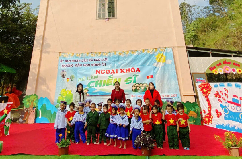  HOẠT ĐỘNG NGOẠI KHOÁ ” BÉ LÀM CHIẾN SĨ”